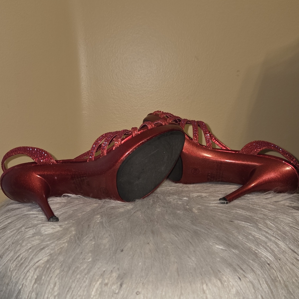 Dazzling Red Strappy Heels
